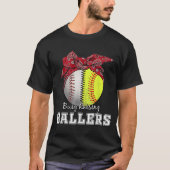 beschäftigt Ballers Softball Baseball Mom T-Shirt (Vorderseite)