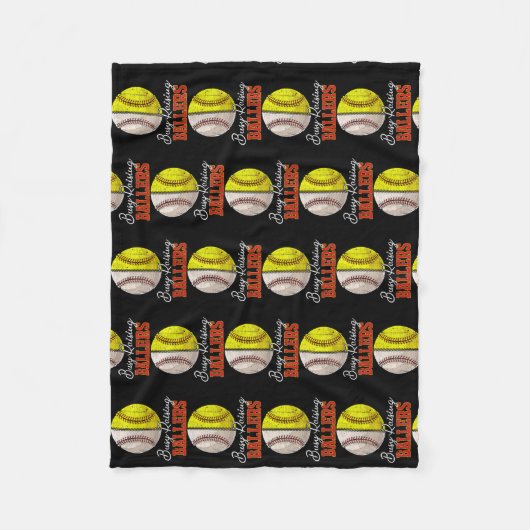 beschäftigt, Ballers zu züchten Baseball Liebe Fun Fleecedecke (Vorderseite)