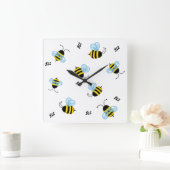 beschäftigt Buzzing Hummelbienen Honigbienen Quadratische Wanduhr (Zuhause)