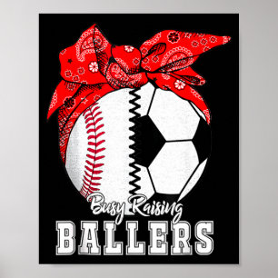 Beschäftigt damit, Baller großzuziehen Baseball Fu Poster
