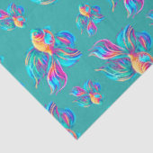 beschäftigt Fish Cyan Seidenpapier (Ausschnitt)