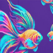 beschäftigt Fish Deep Blue Tapete (Naht)