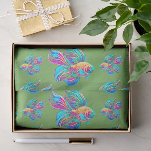 beschäftigt Fish Green Seidenpapier (Geschenk)