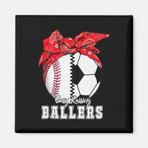 Beschäftigt mit der Erziehung von Ballern Baseball Magnet