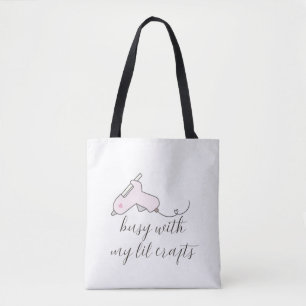 Beschäftigt mit meinen kleinen Handwerken Pink Kle Tasche