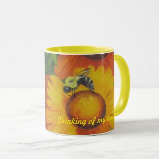 "Beschäftigte Biene " Tasse (VorderseiteRechts)