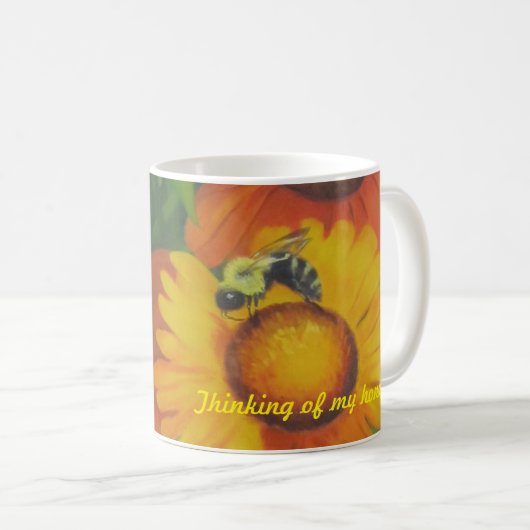 "Beschäftigte Biene " Tasse (VorderseiteRechts)