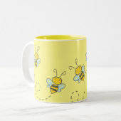 Beschäftigte Biene Zweifarbige Tasse (Vorderseite Links)