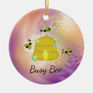 Beschäftigte Bienen Whimsical Multifarbig Keramik Ornament