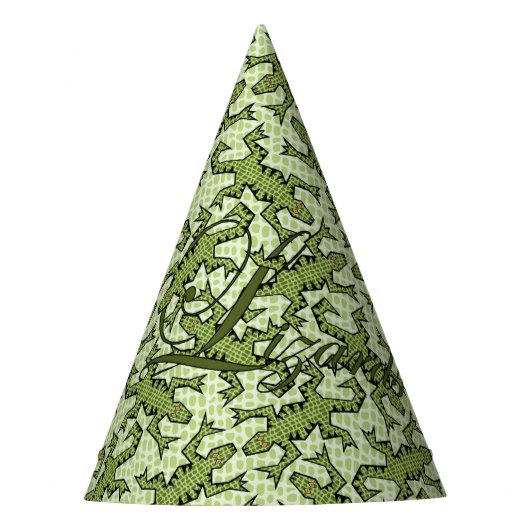 Beschäftigte Eidechsen Partyhütchen (Vorderseite)