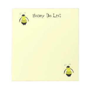 Beschäftigte Hummeln Honig-To-Do-Liste Notizblock