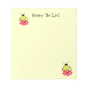 Beschäftigte Hummeln Honig-To-Do-Liste Notizblock