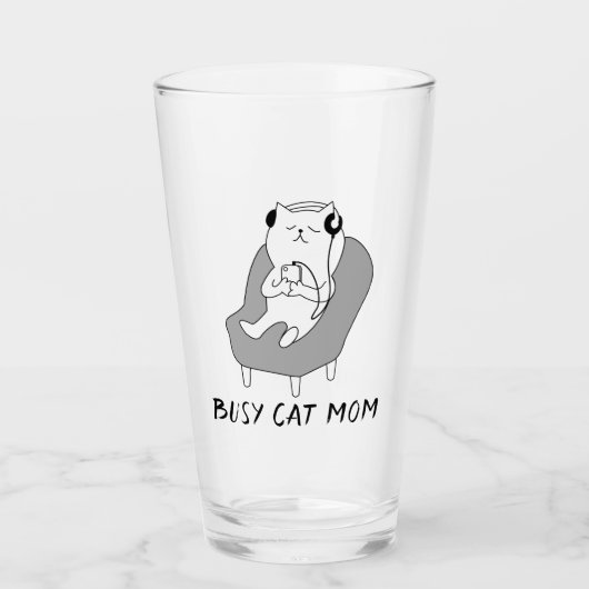 Beschäftigte Katzenmutter Glas (Vorderseite)