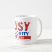 Beschäftigte Mehrheits-Tasse Kaffeetasse (VorderseiteRechts)