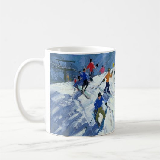 Beschäftigte Ski-Steigung Lofer 2004 Kaffeetasse (Links)