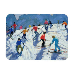 Beschäftigte Ski-Steigung Lofer 2004 Magnet