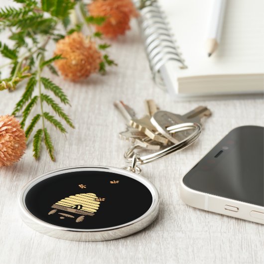 Beschäftigter Bienenstock-Schlüsselkette Schlüsselanhänger (Seite)