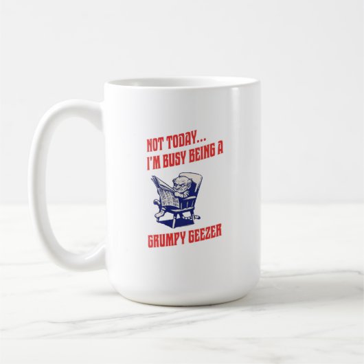 Beschäftigter mürrischer alter Knacker Kaffeetasse (Links)