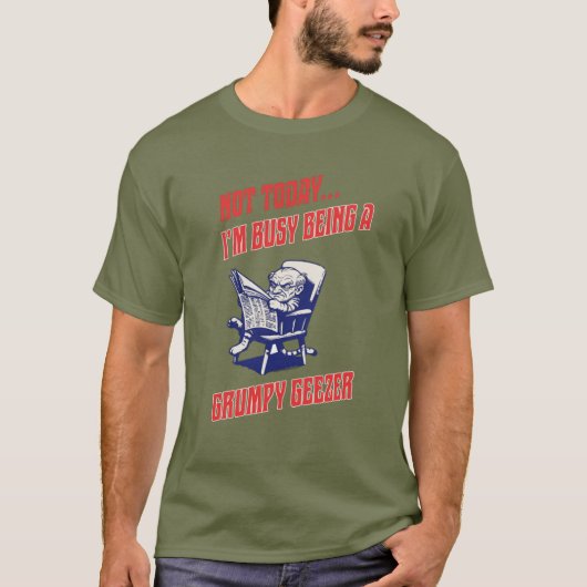 Beschäftigter mürrischer alter Knacker T-Shirt (Vorderseite)
