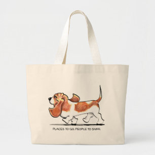 Beschäftigtes Basset Hound Jumbo Stoffbeutel