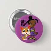 Beschäftigtes Bri und blauer runder Knopf Button (Vorne & Hinten)