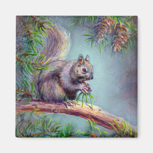 BESCHÄFTIGTES EICHHÖRNCHEN durch SHARON SHARPE Magnet