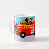 Beschäftigtes Löschfahrzeug Kaffeetasse (Vorderseite Links)