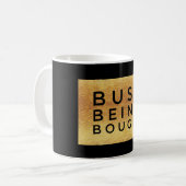 Beschäftigtes Sein Bougie-schwarzgold Kaffeetasse (Vorderseite Links)