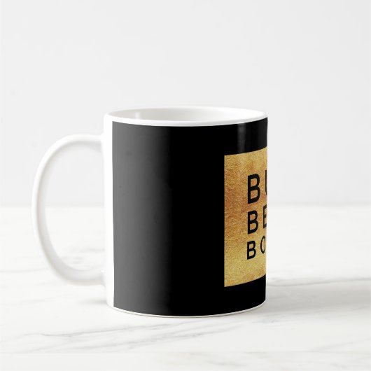 Beschäftigtes Sein Bougie-schwarzgold Kaffeetasse (Links)