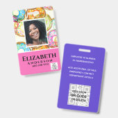 BESCHÄFTIGUNG FOTO ABZEICHEN QR Code Barcode Baker Ausweis (Vorder- & Rückseite)