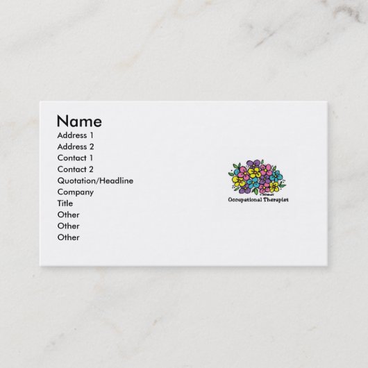 Beschäftigungstherapeut-Blüte 1 Visitenkarte (Vorderseite)
