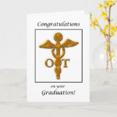 Beschäftigungstherapie-Abschluss-Antiken-Goldblick Karte (Gelbe Blume)