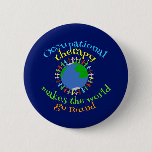 Beschäftigungstherapie lässt die Welt sich drehe Button