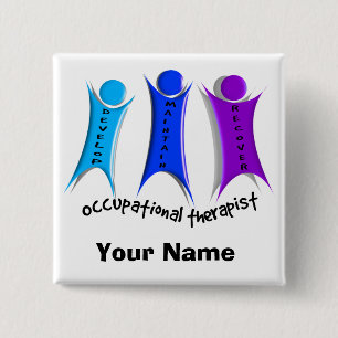Beschäftigungstherapie-Namen-Knöpfe Button