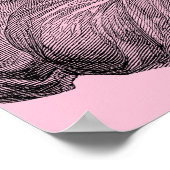 Bescheidene Badedame Vintag, rosa Poster (Ecke)
