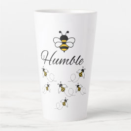 BESCHEIDENE HUMMEL WEIß SCHWARZ KERAMIK 0,6 LITER MILCHTASSE