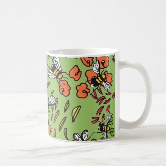 Bescheidene Hummelnflowerbed-Tasse Kaffeetasse (Rechts)