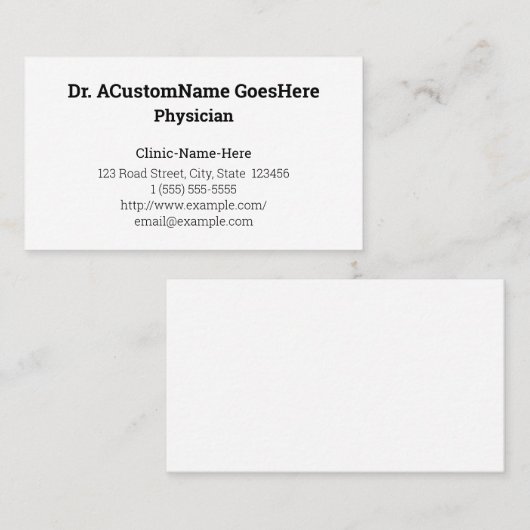 Bescheidene Visitenkarte (Vorne/Hinten)