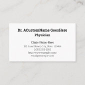 Bescheidene Visitenkarte (Vorderseite)