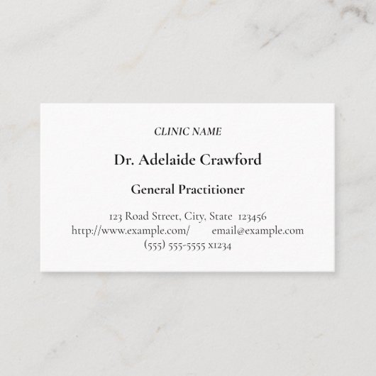 Bescheidener, medizinischer visitenkarte (Vorderseite)