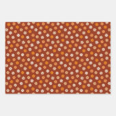 Bescheidenes Ditsy Floral braun Happy Thanksgiving Geschenkpapier Set (Vorderseite)