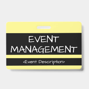 Bescheidenes "EVENT MANAGEMENT"-Abzeichen Ausweis