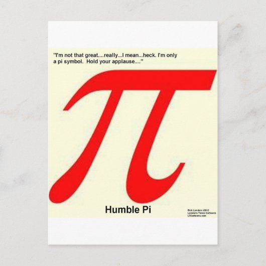 Bescheidenes Pi R Quadrat Lustig Postkarte (Vorderseite)