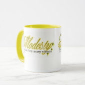 Bescheidenheit ist eine Tugend Tasse (Vorderseite Links)