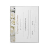 Bescheinigung der Abreißprobe Notizblock (Rotiert)