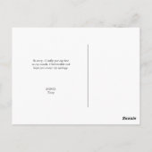 Bescheinigung der Idiocy Apology Postcard // Pink Postkarte (Rückseite)