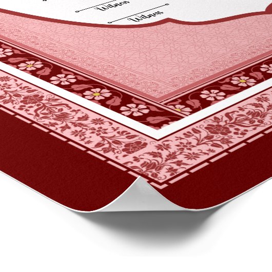 Bescheinigung der islamischen Ehe, Poster (Ecke)