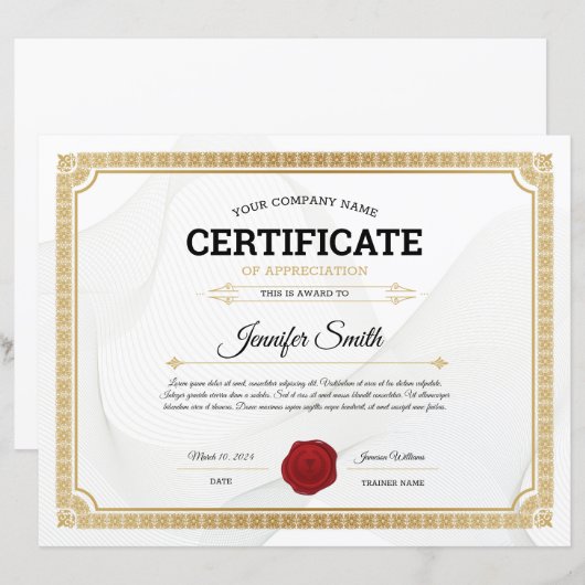 Bescheinigung des Bewertungsbogens (Vorne/Hinten)