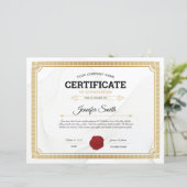 Bescheinigung des Bewertungsbogens (Stehend Vorderseite)