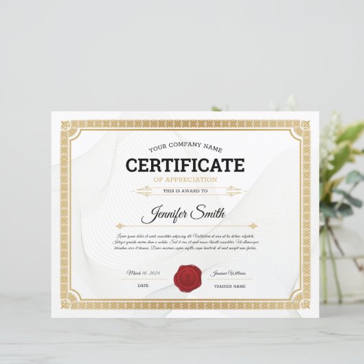 Bescheinigung des Bewertungsbogens (Stehend Vorderseite)